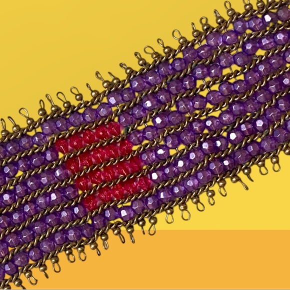 CHICO’S PURPLE & PINK BEADED BRACELET - Picture 5 of 6